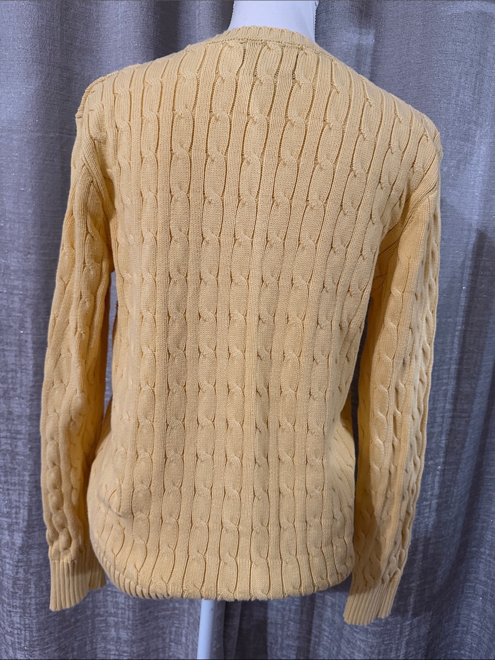 Ralph Lauren Yellow Cable-Knit Crewneck Sweater - Picture 3 of 4